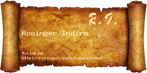 Rosinger Indira névjegykártya